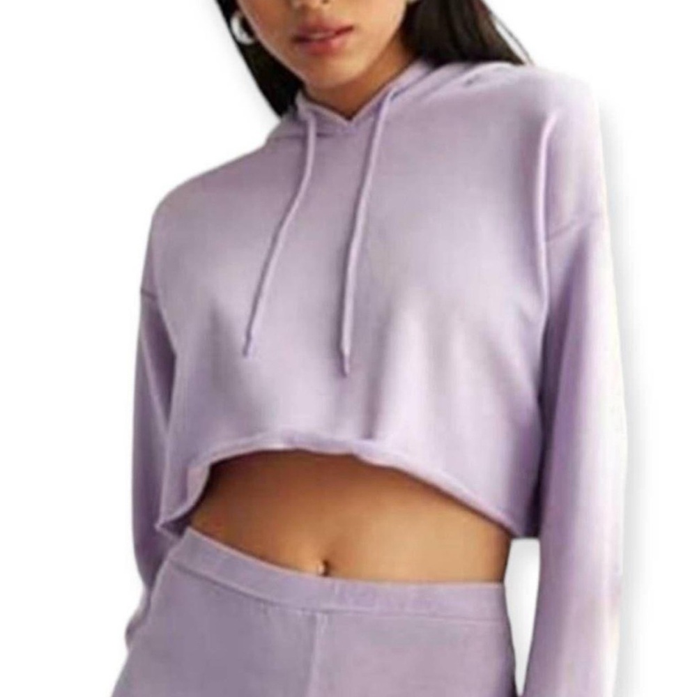 Forever 21 Purple Cropped Hoodie